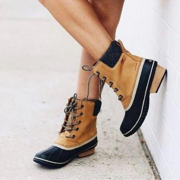 SOREL Slimpack II Lace Waterproof Boots in Elk Black 7.5 - Picture 2 of 16